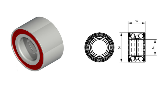 Piasta z łożyskiem do osi niehamowanej KNOTT 5x112 zestaw nakrętka osłona
