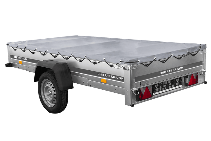Przyczepka samochodowa 264x125 UNITRAILER GARDEN 264 KIPP ze stelażem H-0 i pokrowcem szarym