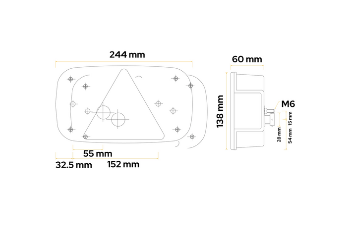 Lampa tylna ASPÖCK Multipoint III bajonet 5-PIN 7 funkcji lewa