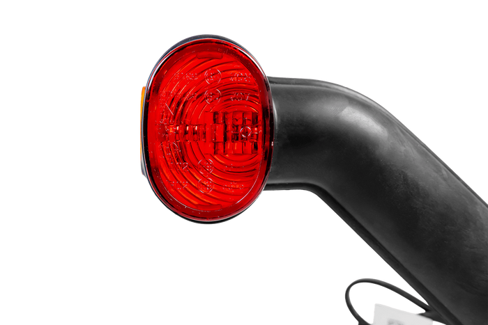 Lampa obrysowa ASPÖCK SUPERPOINT II lewa na gumowym wysięgniku z bocznym przewodem