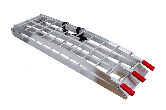 Najazdy składane UNITRAILER ALR002 rampy najazdowe aluminiowe do przyczepy lawety 221cm 680kg z pasem komplet 2szt