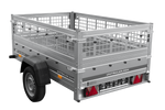 Przyczepka jednoosiowa 200x125 UNITRAILER GARDEN 201 KIPP z burtami siatkowymi