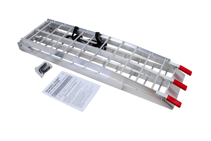 Najazdy składane UNITRAILER ALR002 rampy najazdowe aluminiowe do przyczepy lawety 221cm 680kg z pasem komplet 2szt