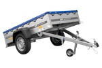 Przyczepka lekka 200x106 UNITRAILER GARDEN 200 KIPP ze stelażem H-0 i pokrowcem niebieskim