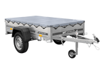Przyczepka jednoosiowa 200x106 UNITRAILER GARDEN 200 KIPP ze stelażem H-0 i pokrowcem szarym