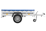 Przyczepka lekka 200x106 UNITRAILER GARDEN 200 KIPP ze stelażem H-0 i pokrowcem niebieskim