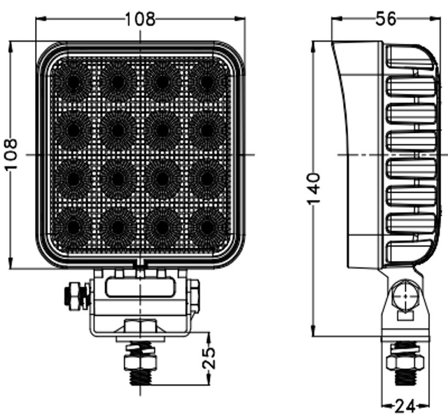Lampa robocza LED reflektor TT TECHNOLOGY TT.13364 64xLED 5120 Lm kwadratowa