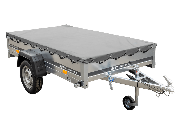 Przyczepka samochodowa 230x125 UNITRAILER GARDEN 230 KIPP z pokrowcem szarym