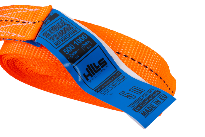 Pas transportowy z napinaczem HILLS 5m/25mm/1t pomarańczowy pas jednoczęściowy do opasania
